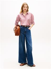 ESS POPLIN EASY FIT SHIRT wide banker stp ecru liberty red