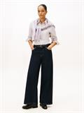 ESS POPLIN REGULAR SHIRT hugh stp- lavendar ash