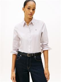 ESS POPLIN REGULAR SHIRT hugh stp- lavendar ash
