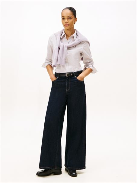 ESS POPLIN REGULAR SHIRT hugh stp- lavendar ash