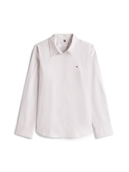 ESS POPLIN REGULAR SHIRT hugh stp- lavendar ash