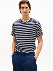 ESS SEASONAL REG FIT STRIPE TEE desert sky - ecru stripe