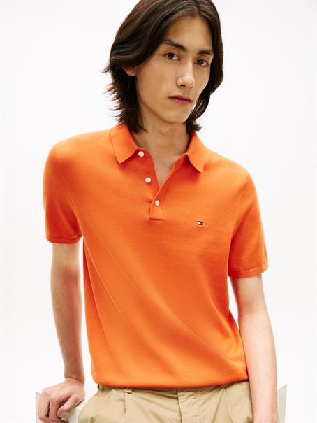 ESSENTIAL COTTON KNITTED POLO brilliant orange