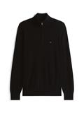 ESSENTIAL COTTON ZIP MOCK black