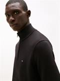 ESSENTIAL COTTON ZIP MOCK black