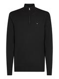 ESSENTIAL COTTON ZIP MOCK black