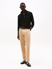 ESSENTIAL COTTON ZIP MOCK black