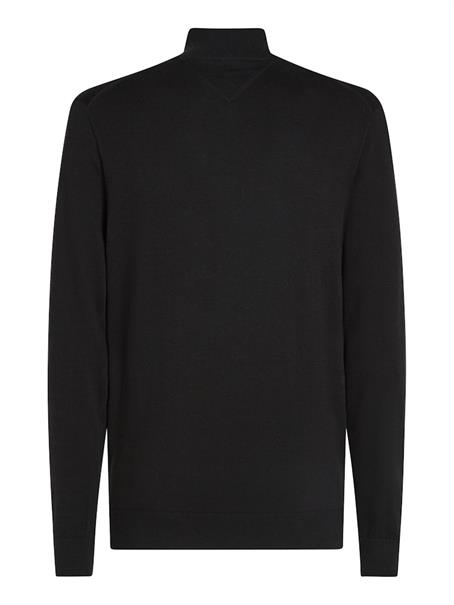 ESSENTIAL COTTON ZIP MOCK black