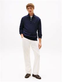 ESSENTIAL COTTON ZIP MOCK desert sky