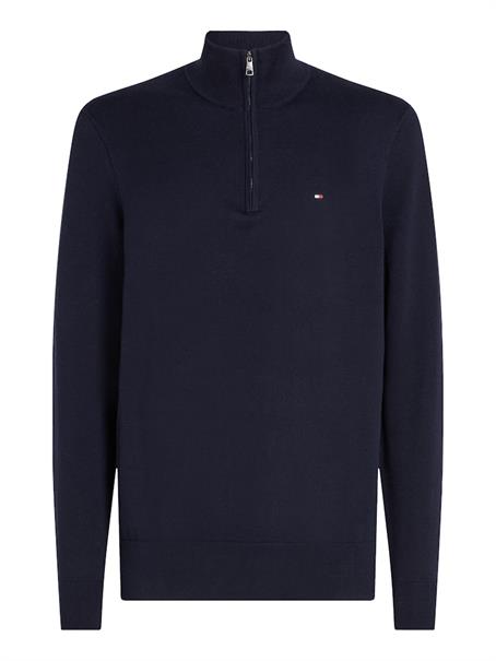 ESSENTIAL COTTON ZIP MOCK desert sky