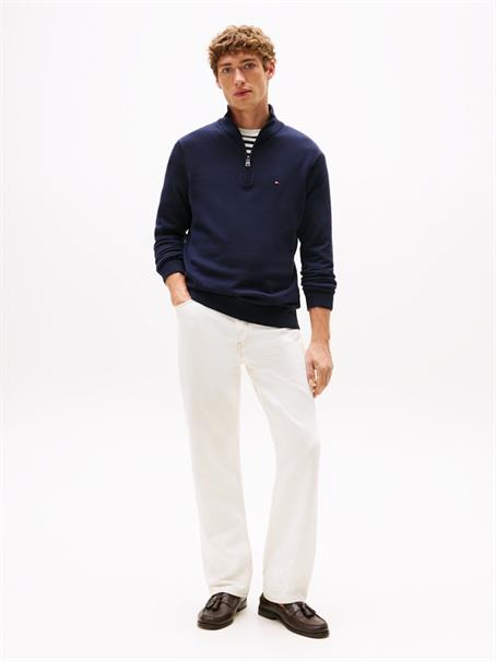 ESSENTIAL COTTON ZIP MOCK desert sky