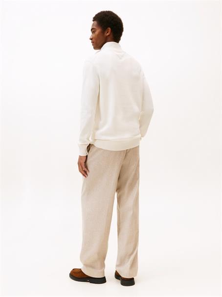 ESSENTIAL COTTON ZIP MOCK ivory petal