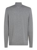 ESSENTIAL COTTON ZIP MOCK medium grey heather