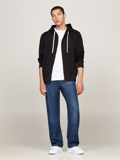 ESSENTIAL FLEECE ZIP THROUGH black