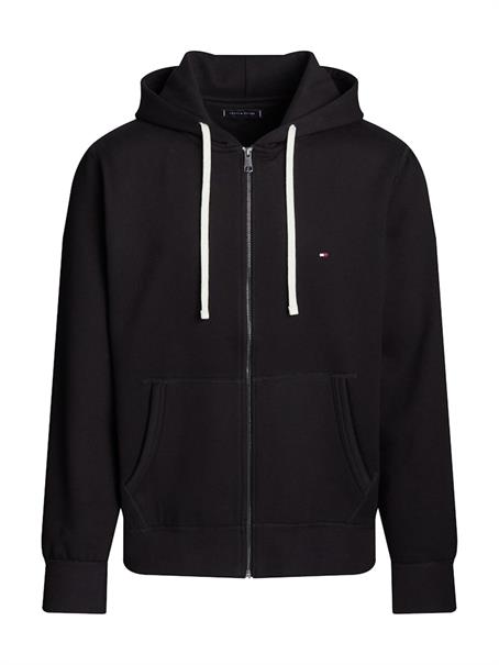 ESSENTIAL FLEECE ZIP THROUGH black