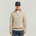 Essential half zip knit dk brick