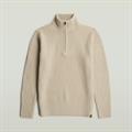 Essential half zip knit dk brick