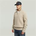 Essential half zip knit dk brick