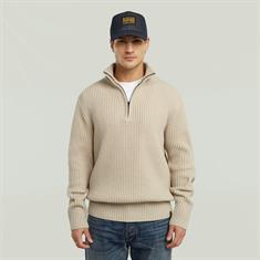 Essential half zip knit dk brick