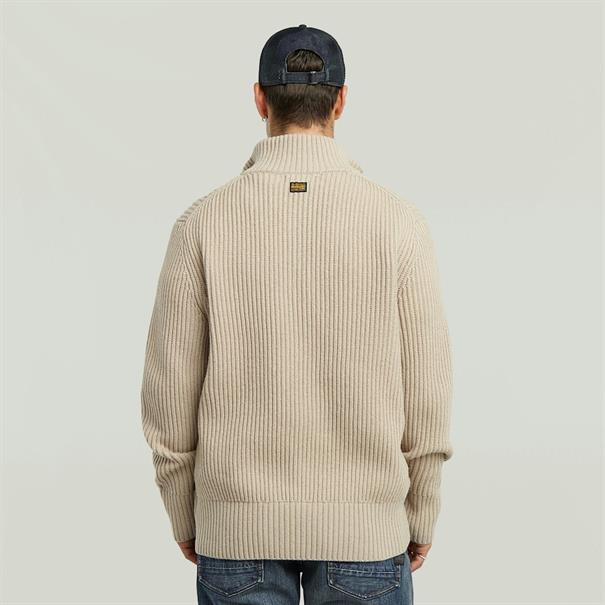 Essential half zip knit dk brick