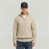 Essential half zip knit dk brick