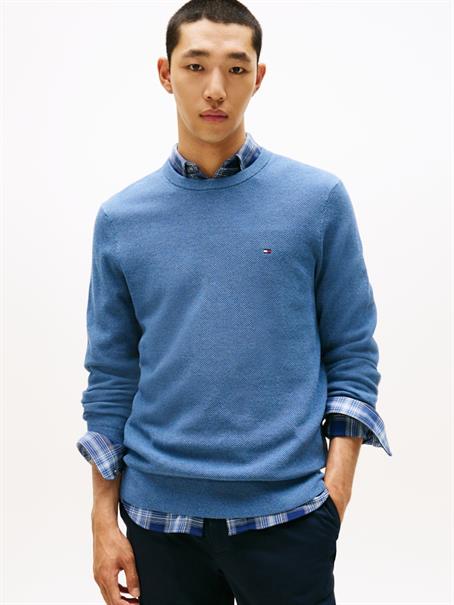 ESSENTIAL STRUCTURE CREW NECK petrol blue heather