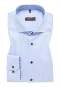 ETERNA gestreiftes Baumwollhemd MODERN FIT hellblau