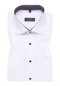 ETERNA unifarbenes Popeline Kurzarmhemd MODERN FIT weiß
