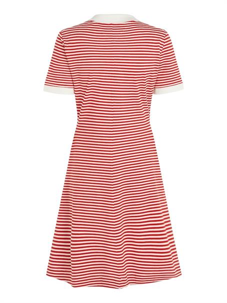 F&F OPEN PLCKT LYCLL POLO DRS SS breton fierce red-ecru