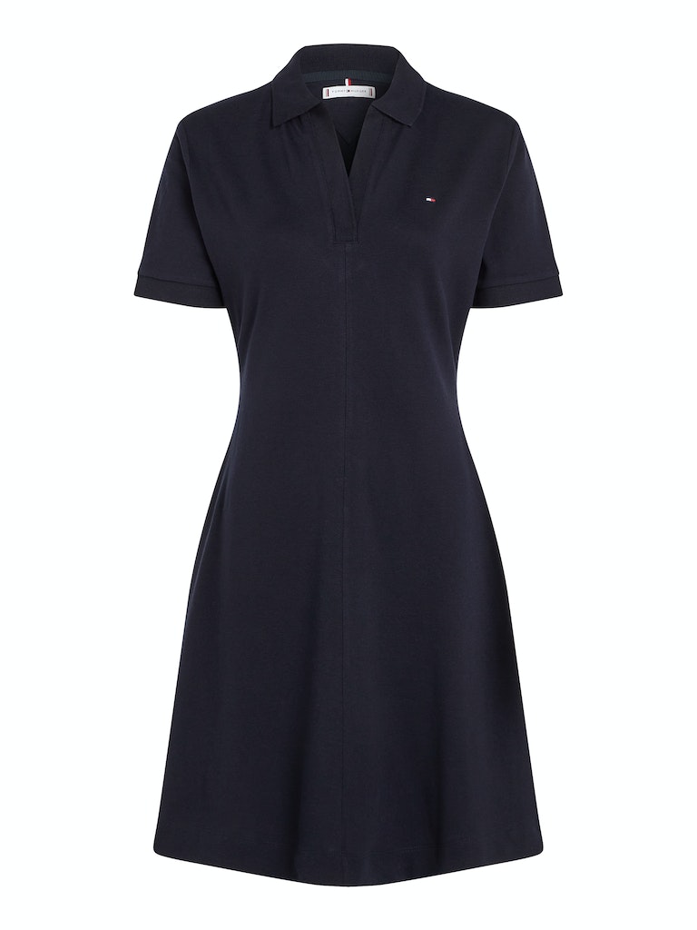 Tommy Hilfiger Damen Kleid F&F OPEN PLCKT LYCLL POLO DRS SS desert 