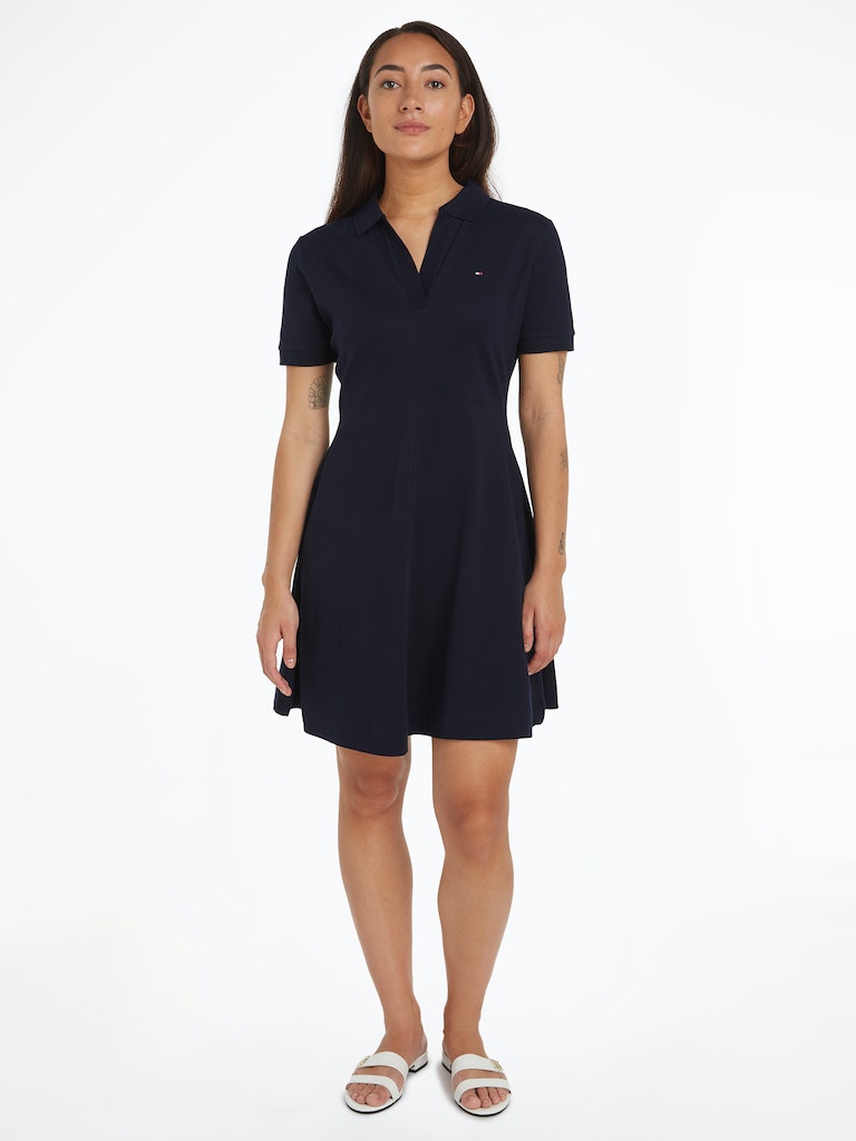 Tommy Hilfiger Damen Kleid F&F OPEN PLCKT LYCLL POLO DRS SS desert 
