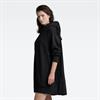 Fabric mix loose sw dress dk black