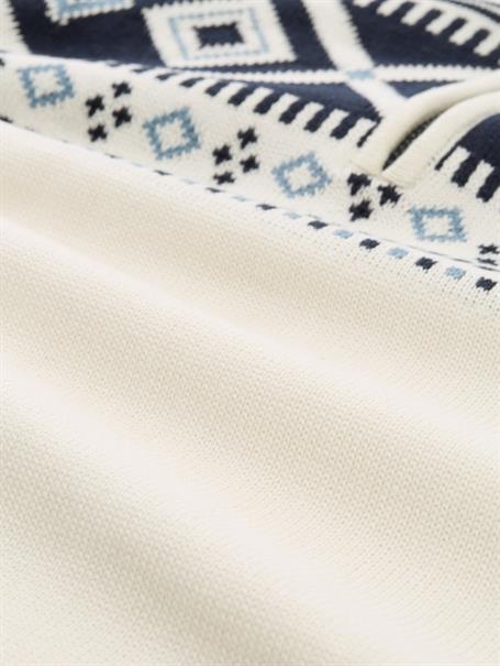 Fair-Isle Troyer Strickpullover offwhite fair isle design