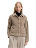 Fake Fur Jacke mit Taschen soft taupe grey