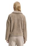 Fake Fur Jacke mit Taschen soft taupe grey