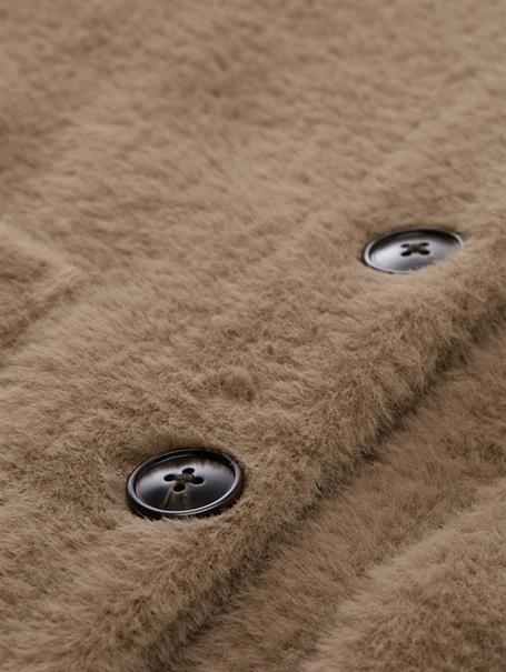 Fake Fur Jacke mit Taschen soft taupe grey
