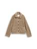 Fake Fur Jacke mit Taschen soft taupe grey