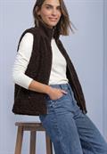 Fake Fur Weste mit Strickdetails auburn brown