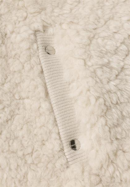 Fake Fur Weste mit Strickdetails smooth stone sand