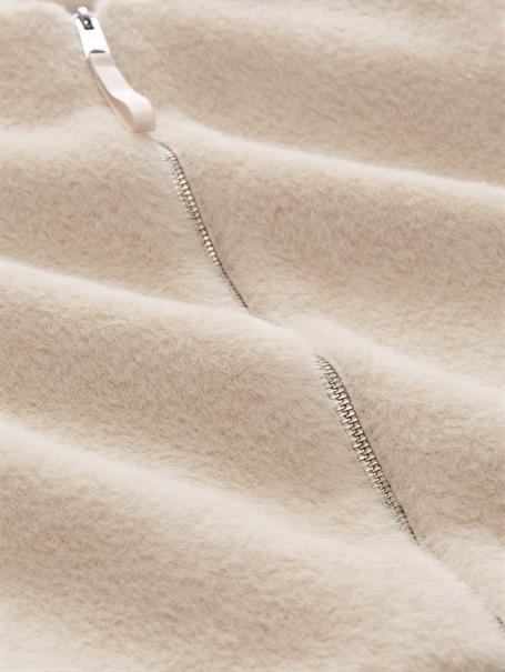 Fake-Fur Weste mit Taschen cold beige