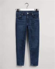 Farla Slim Fit Cropped Jeans dark blue worn in2