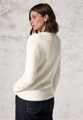 Federgarn-Cardigan birch white