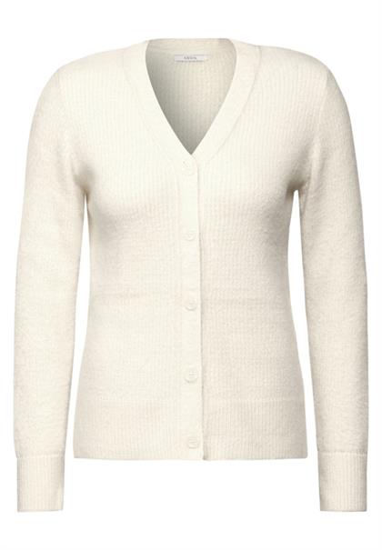 Federgarn-Cardigan birch white