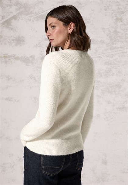 Federgarn-Cardigan birch white