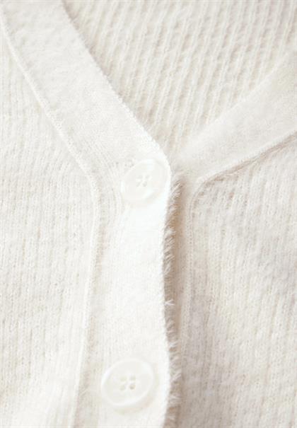 Federgarn-Cardigan birch white