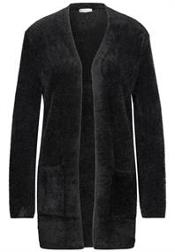 Federgarn-Cardigan black