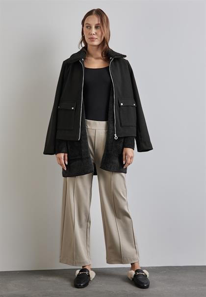 Federgarn-Cardigan black