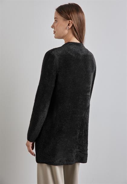 Federgarn-Cardigan black