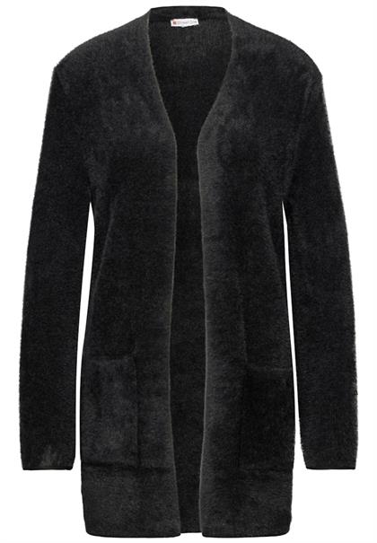 Federgarn-Cardigan black