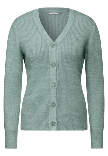 Federgarn-Cardigan iced salvia green